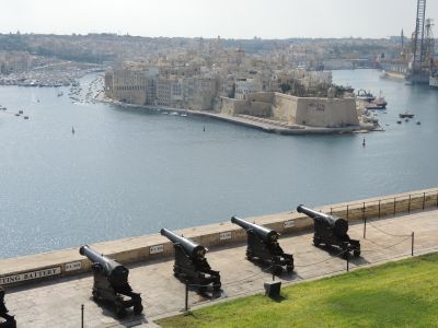 Gun Battery Grand Harbour  Malta... they  aim  @ the  cruise  ships.... 
