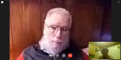 roo and roo's brother carl in video chat
