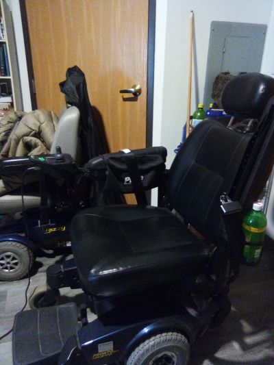 my power chairs
both of my power chairs up and running...
